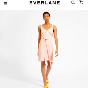 Everlane Pink Wrap-Style Sleeveless Dress
